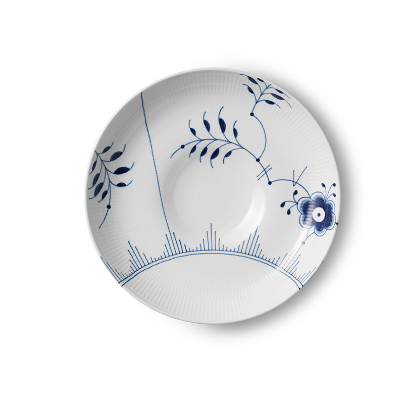 Blå Mega Riflet fad - Ø34 cm.